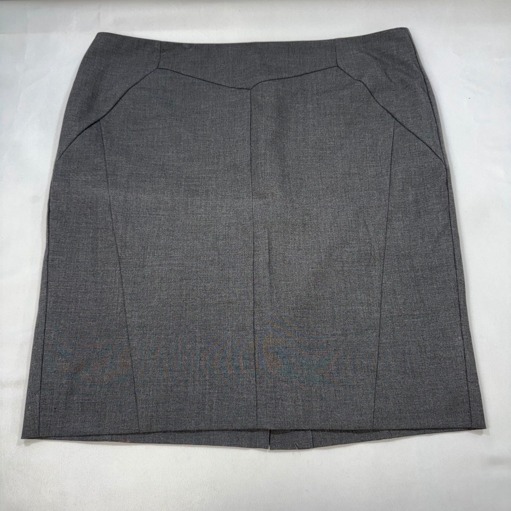 Worthington Pencil Skirt Womens 18 Gray Professional Lined Knee Length‎ Seamed
